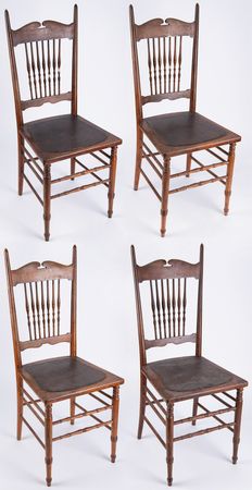 Lot #92 Camp David (4) Spindle-Back Chairs, Each With an Engraved “U.S. Property” Plate - Obtained From White House Photographer George J. Szabo - Image 1