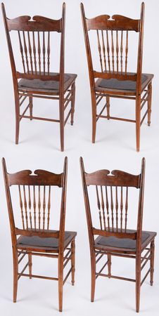 Lot #92 Camp David (4) Spindle-Back Chairs, Each With an Engraved “U.S. Property” Plate - Obtained From White House Photographer George J. Szabo - Image 2