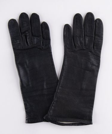 Lot #71 Jacqueline Kennedy's Personally-Owned Pair of Black Kid Leather Gloves - Image 2