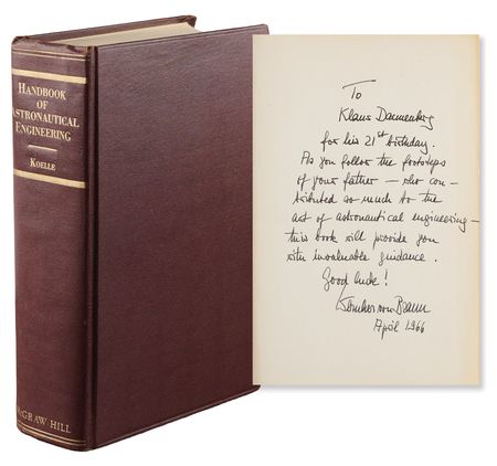 Lot #472 Wernher von Braun Signed Book - Handbook