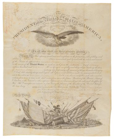 Lot #20 James K. Polk Document Signed as