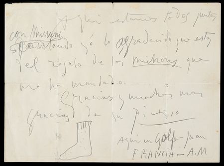 Lot #511 Pablo Picasso Autograph Letter Signed