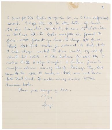 Lot #582 George Orwell Autograph Letter Signed on Publishing: 