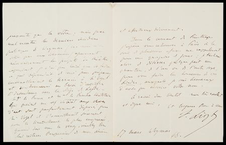 Lot #599 Franz Liszt Autograph Letter Signed to Painter Ary Scheffer: 