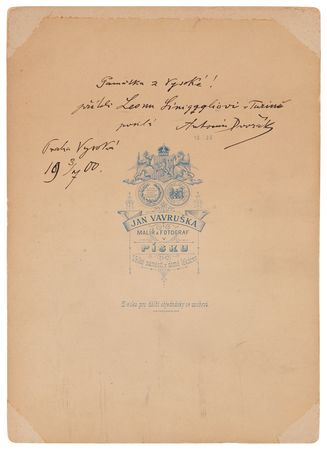 Lot #596 Antonín Dvorak Signed Imperial Cabinet