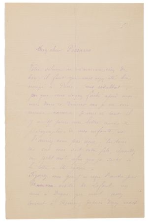 Lot #502 Paul Gauguin Autograph Letter Signed to Camille Pissarro, Mentioning Edgar Degas - Image 1