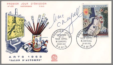 Lot #488 Marc Chagall Signed First Day Cover