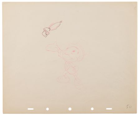 Lot #531 Jiminy Cricket production drawing from