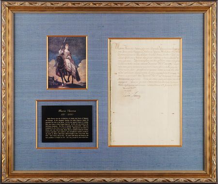 Lot #354 Maria Theresa Letter Signed to Cardinal