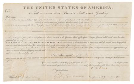 Lot #10 John Quincy Adams Document Signed as