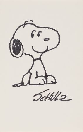 Lot #536 Charles Schulz Signed Sketch of Snoopy