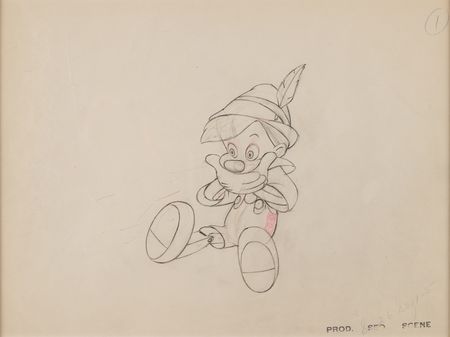 Lot #534 Pinocchio production drawing from