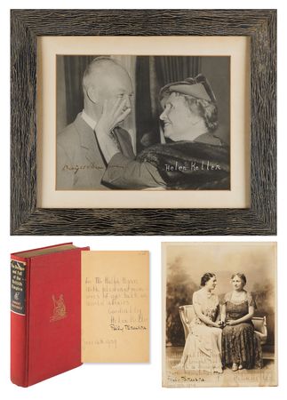 Lot #372 Helen Keller (3) Signed Items,