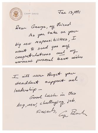 Lot #226 George Bush Autograph Letter Signed as President - Image 1