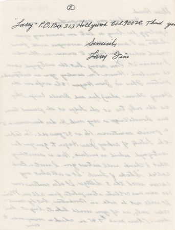Lot #792 Three Stooges: Larry Fine Autograph Letter Signed - Image 2