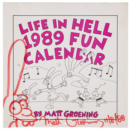 Lot #526 Matt Groening Signed 1989 'Life in Hell'