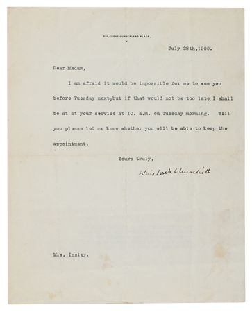 Lot #336 Winston Churchill Typed Letter Signed