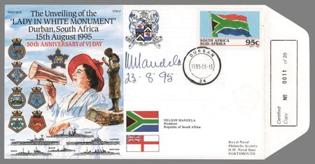 Lot #374 Nelson Mandela Signed Commemorative Cover