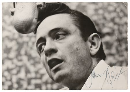Lot #611 Johnny Cash Signed Promotional Card