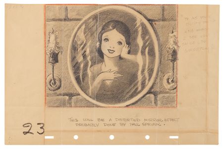 Lot #544. Snow White concept storyboard drawing from Snow White and the Seven Dwarfs