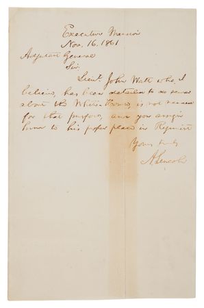 Lot #27 Abraham Lincoln Autograph Letter Signed as President (1861), with a Rare Mention of 