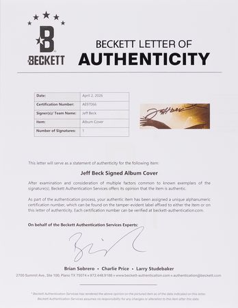 Lot #632 Jeff Beck Signed Album - Emotion & Commotion - Image 2