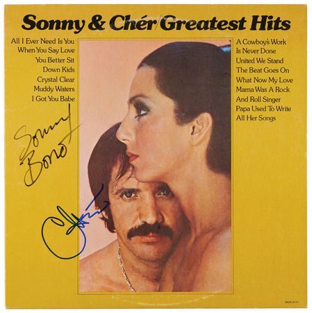 Lot #683 Sonny and Cher Signed Album - Greatest Hits - Image 1