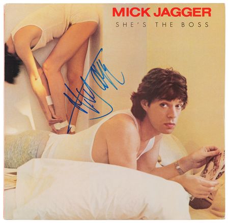 Lot #677 Rolling Stones: Mick Jagger Signed Album - She's the Boss - Image 1