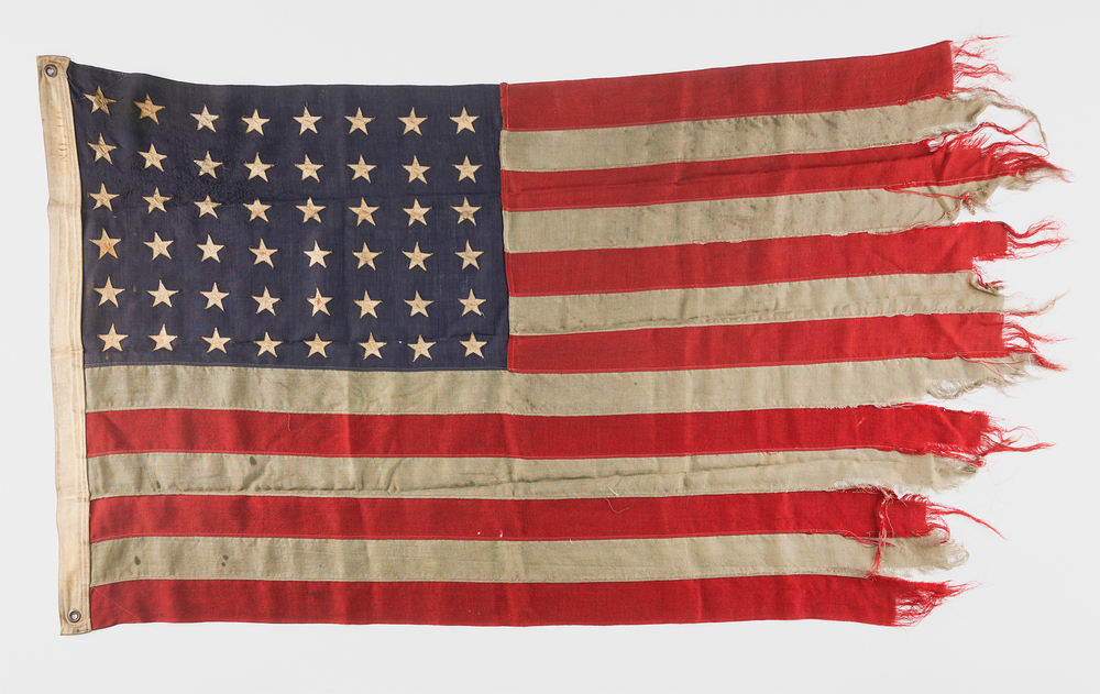Lot 7045 Normandy Invasion Flag from USS LST-176 - 48-Star American Flag with Wartime Journal from D-Day