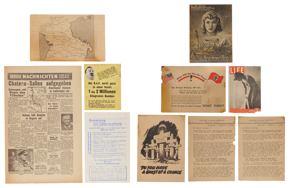 Lot 7255 World War II: Allied and German Propaganda Publications (10), Including V-1 and V-2 Coverage