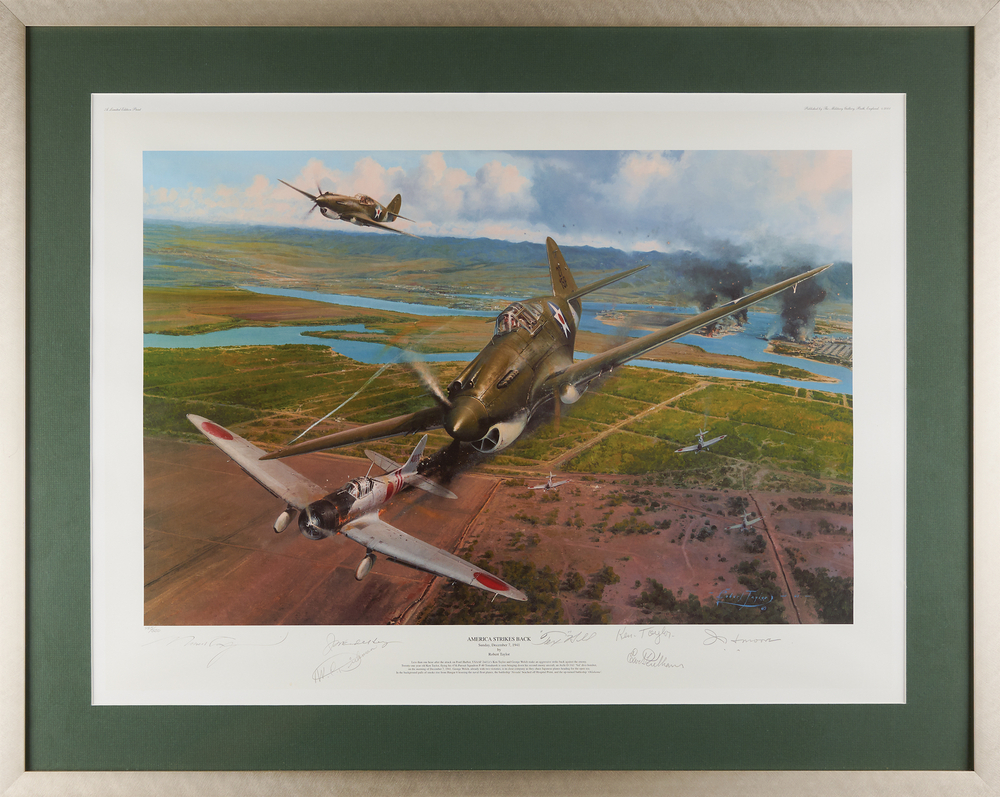 Lot 7265 Robert Taylor: 'America Strikes Back' Lithograph Signed by (6) (Ltd. Ed. #485/550)