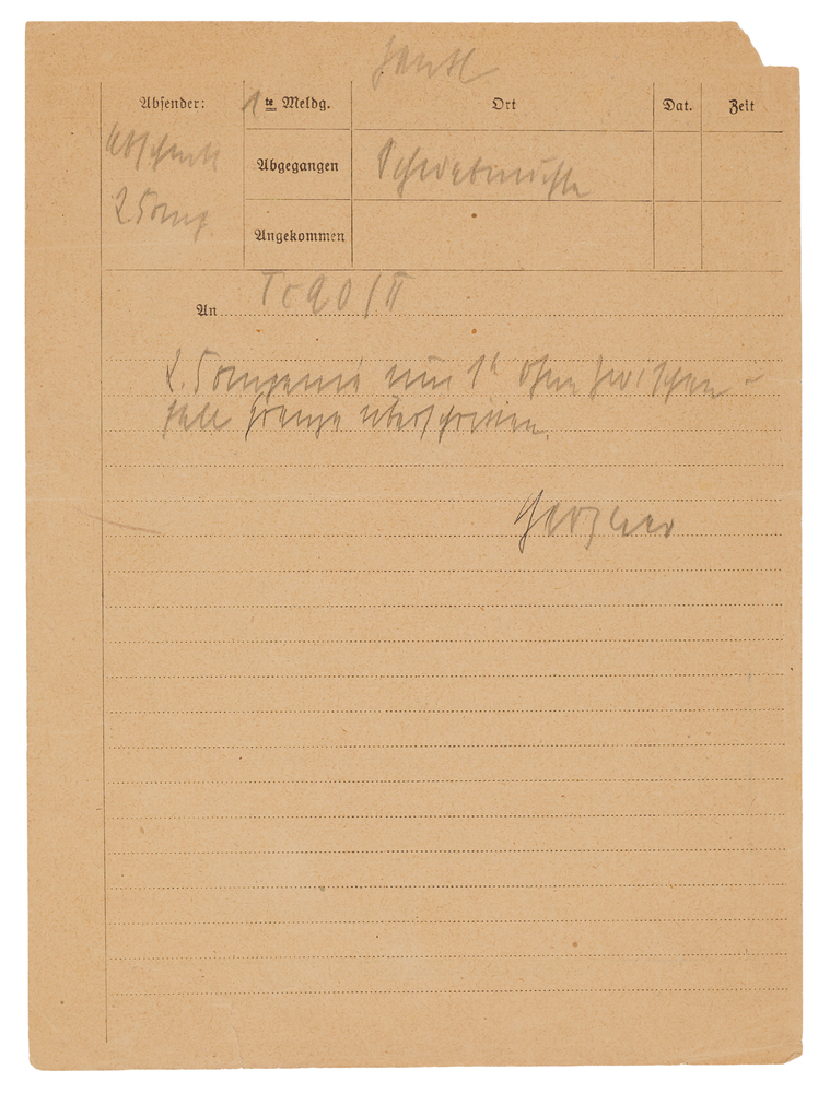 Lot 7016 Hans-Albrecht Herzner Autograph Telegram Signed - The First Military Telegram of World War II
