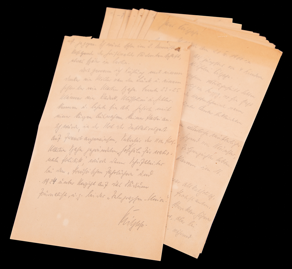 Lot 7217 Hans Fritzsche Autograph Manuscript Signed - Autobiographical Statement Prepared for His Nuremberg Defense, Stating that He 'Kept Hitler at a Distance'