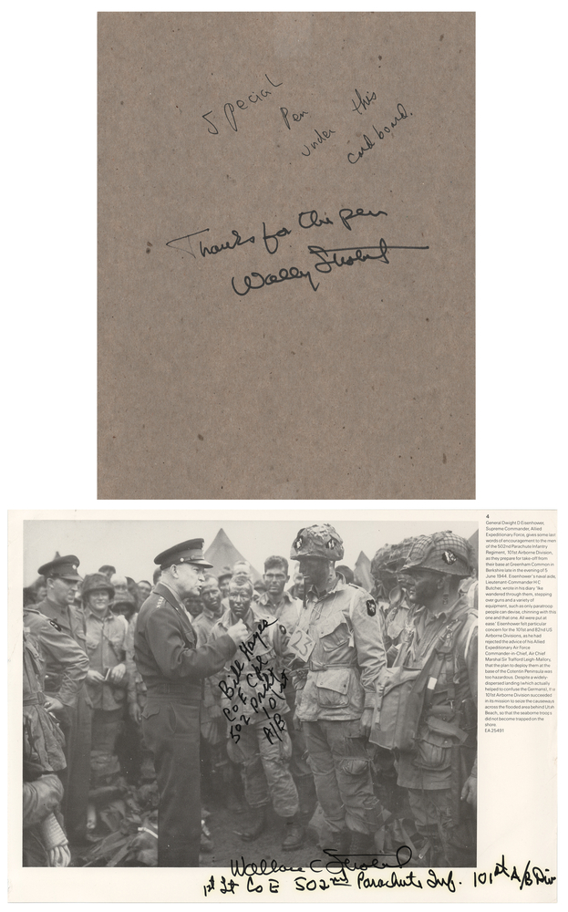 Lot 7042 101st Airborne: Wally Strobel and Bill Hayes  Signed Photograph