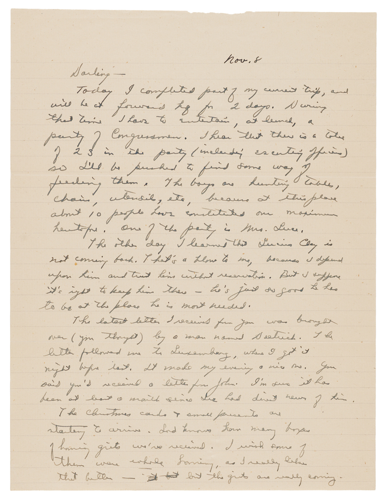Lot 7051 Dwight D. Eisenhower WWII-Dated Autograph Letter Signed to His Wife, Mamie, Three Years Into the War—