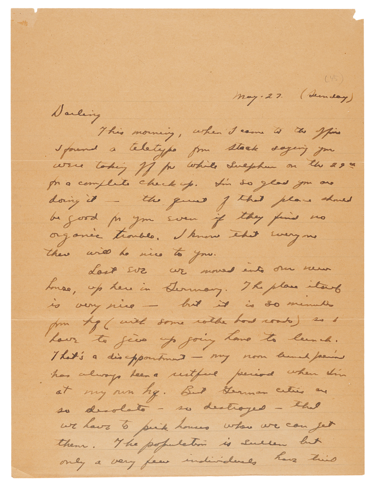 Lot 7058 Dwight D. Eisenhower Autograph Letter Signed to Mamie, Describing Devastated Germany After V-E Day (1945)