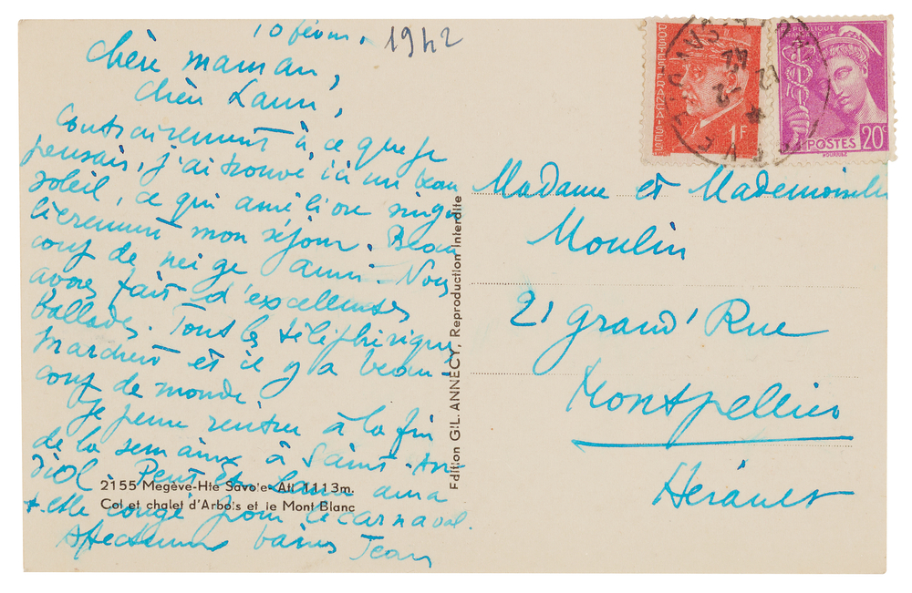 Lot 7032 Jean Moulin Autograph Letter Signed - Written From Megève Weeks After His Secret Return to France (1942)