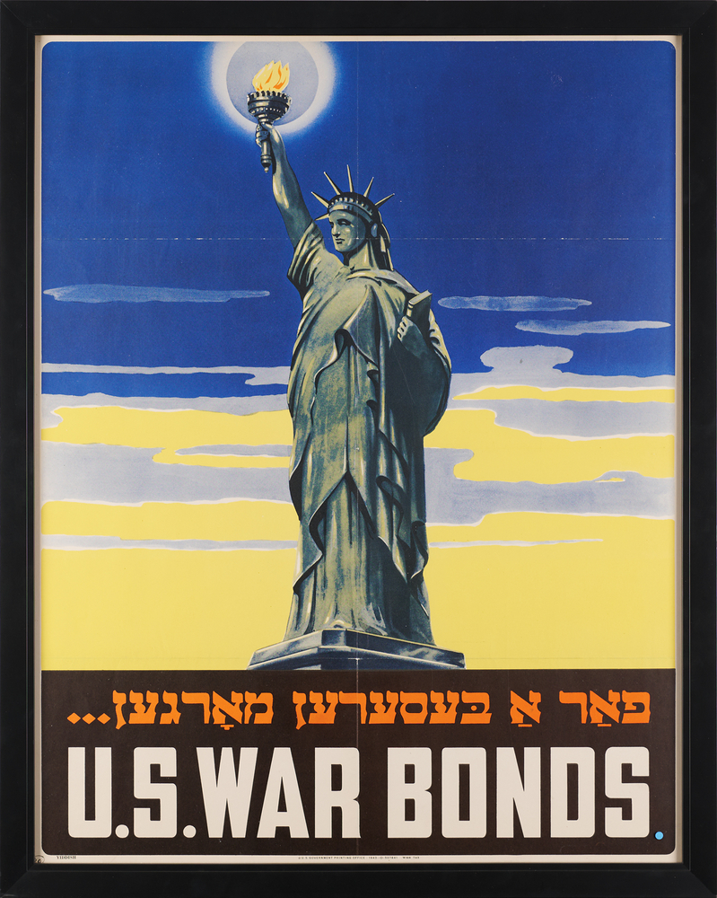Lot 7250 World War II: U.S. War Bonds 'Statue of Liberty' Poster (1943, Yiddish) - 21.5˝ x 27.5˝