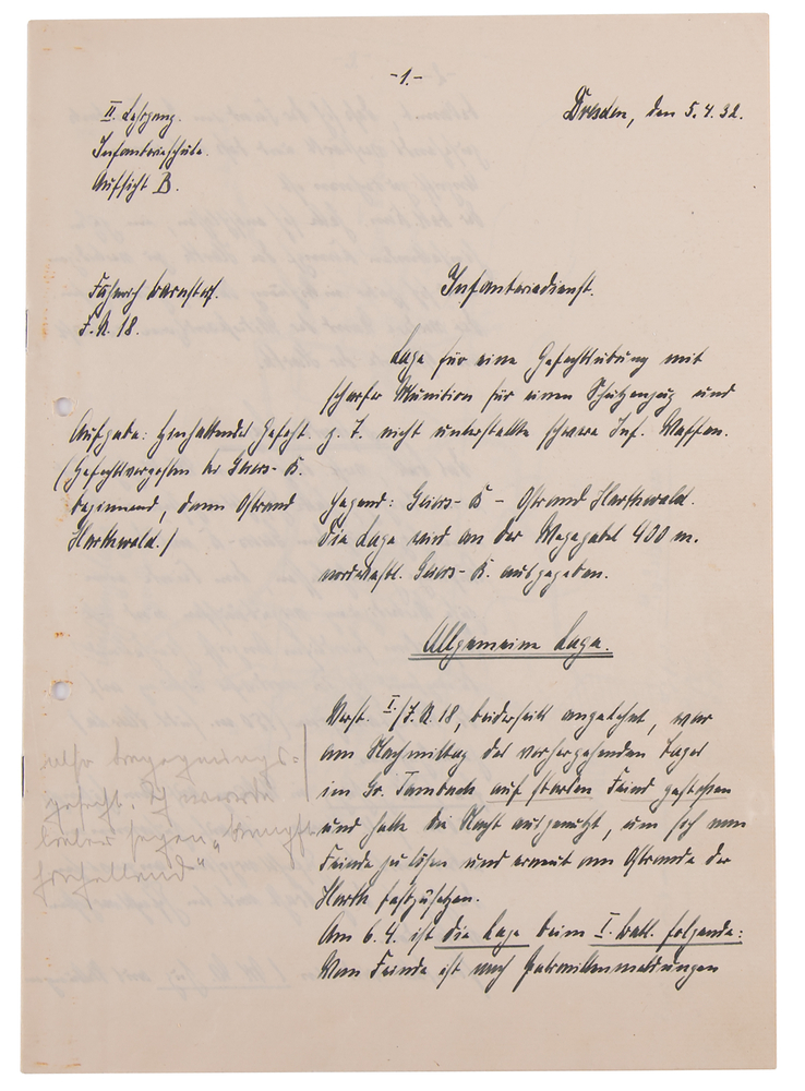 Lot 7026 Erwin Rommel Signed and Annotated 1932 Infantry School Training Report, with His Handwritten Tactical Critiques of a Cadet’s Combat Exercise