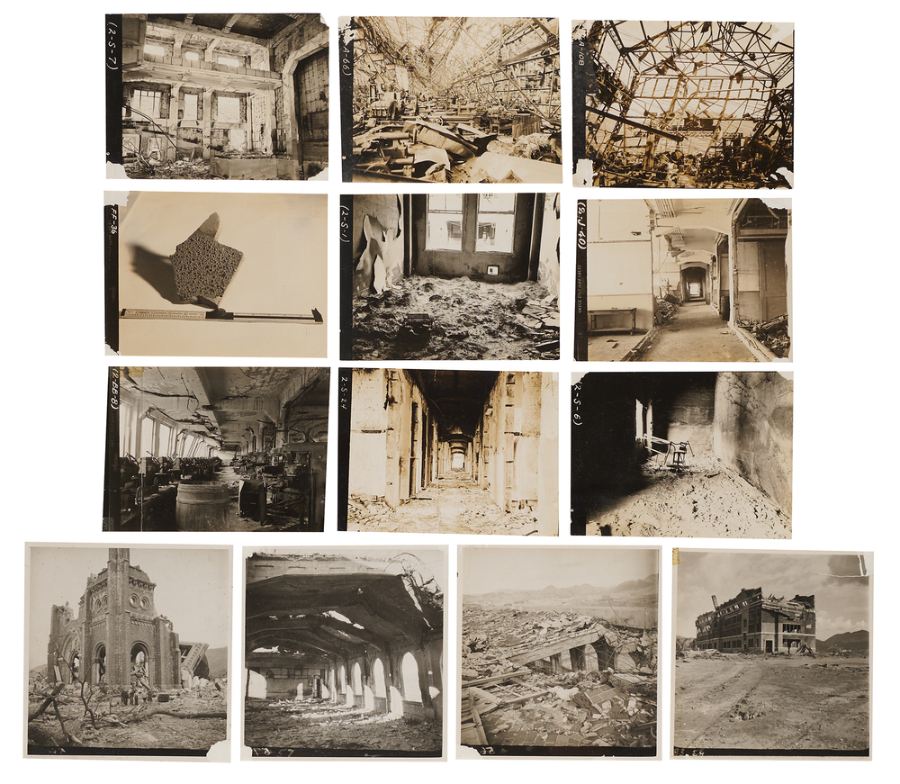 Lot 7097 Nagasaki Atomic Bomb Archive of (36) Original Photographs, With Damage Maps, Wartime Newsmaps, and Government Reports on the Bombings