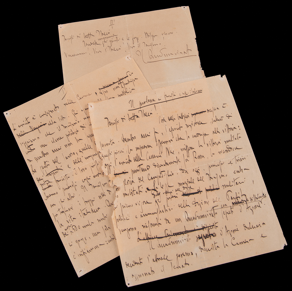 Lot 7278 Benito Mussolini Handwritten 'Proclamation of Revolution,' Issued on the Eve of the March on Rome (1922)