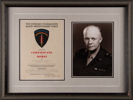 Lot #7035 Dwight D. Eisenhower Signed Certificate