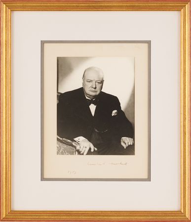 Lot #7065 Winston Churchill Signed Photograph by