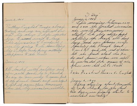 Lot #7045 Normandy Invasion Flag from USS LST-176 - 48-Star American Flag with Wartime Journal from D-Day - Image 3