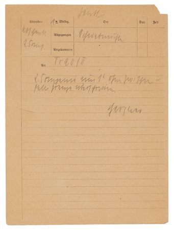Lot #7016 Hans-Albrecht Herzner Autograph Telegram