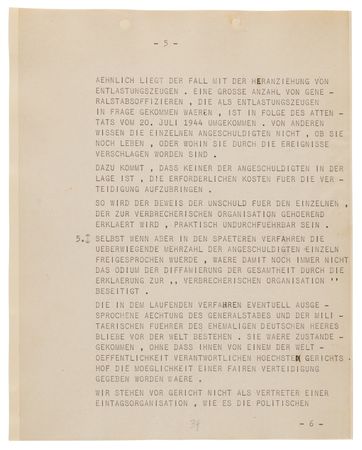 Lot #7227 Walther von Brauchitsch Partial Typed Letter Signed at Nuremberg, Defending the German General Staff - Image 5