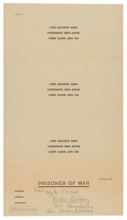 Lot #7141 Hans Frank Autograph Letter Signed from Nuremberg to His Wife: 