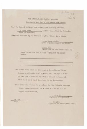 Lot #7142 Wilhelm Frick Document Signed at Nuremberg, Summoning American Diplomat George S. Messersmith as a Witness - Image 2