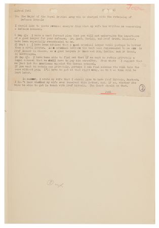 Lot #7164 Alfred Jodl Document Signed at Nuremberg, Seeking Testimony to 