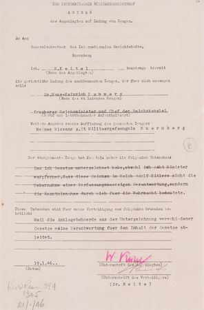 Lot #7127 Wilhelm Keitel Document Signed at